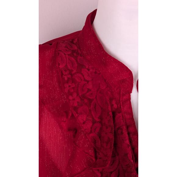 IZ Buyer Y2K top attached camiSz M (6) ruffles glistens laceHallow EUC buttons - Picture 7 of 11